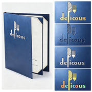 Yescom Personalized Menu Covers - 8.5x11 PU Leather Custom Printed & Color Image