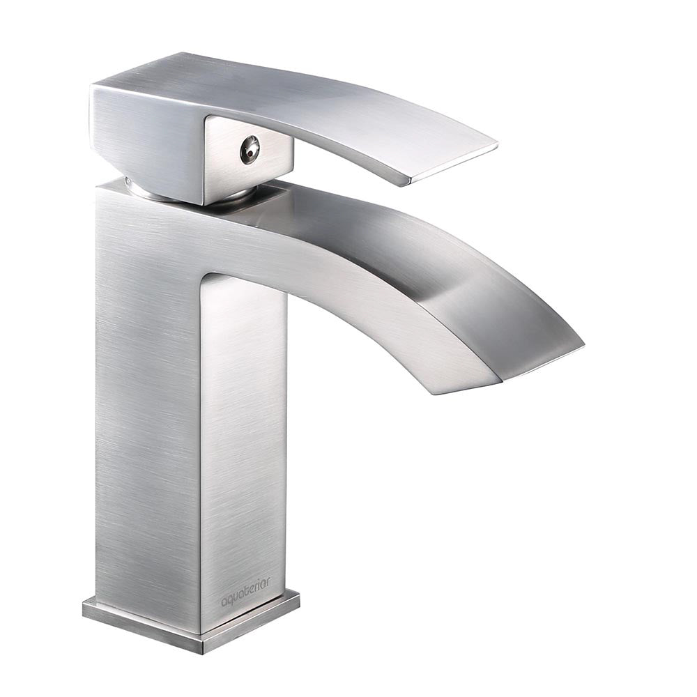 Yescom Single Handle Bathroom Faucet Square Cold Hot, Brushed Nickel Image