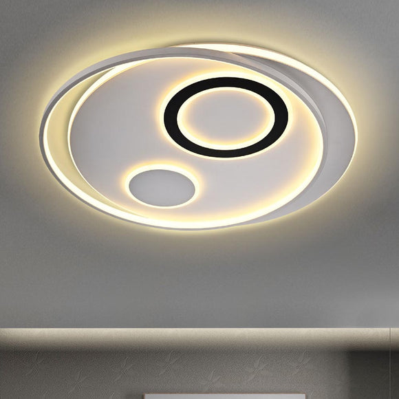 Yescom Modern Circle Ceiling Flush Light with Remote 70W 30 in. Image