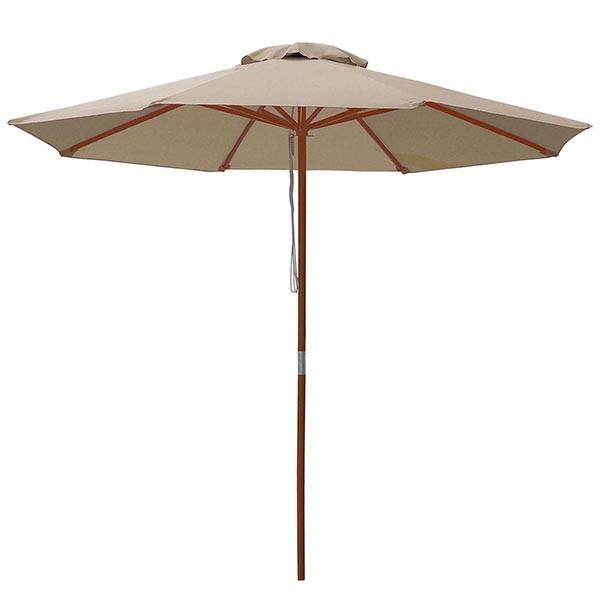 Yescom 9ft Patio Wood Market Umbrella Multiple Colors, Tan Image