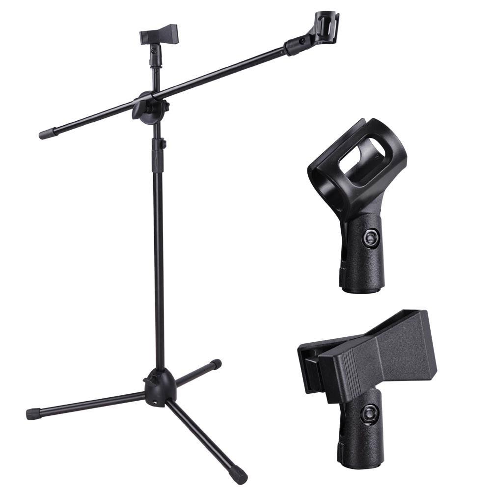 Yescom Microphone Boom Stand w/ 2 Mic Clips Adjustable Tripod Image