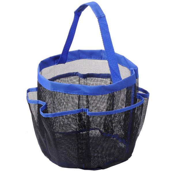Yescom 8 Pocket Portable Shower Mesh Caddy Tote Bag Handle, Blue Image
