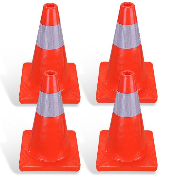 Yescom 4pcs 18-In Road Traffic Safety Cones Reflective Collar Image