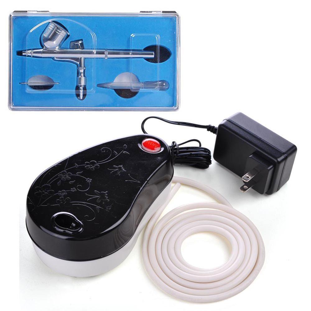 Yescom Dual Action 0.3mm Airbrush & Air Compressor Set Black Image