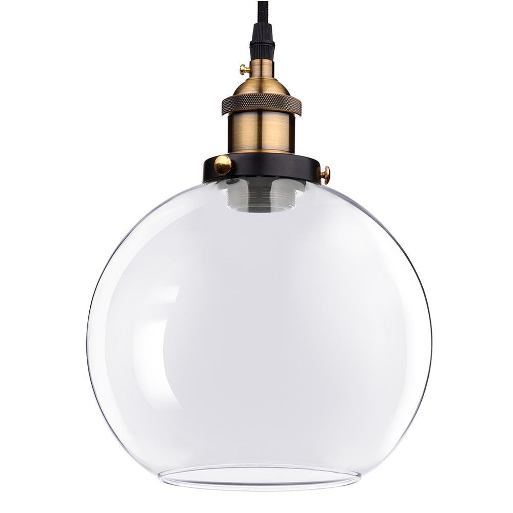 Yescom Pendant Light Glass Globe Shade 7 9/10 in Vintage Classic Clear Image