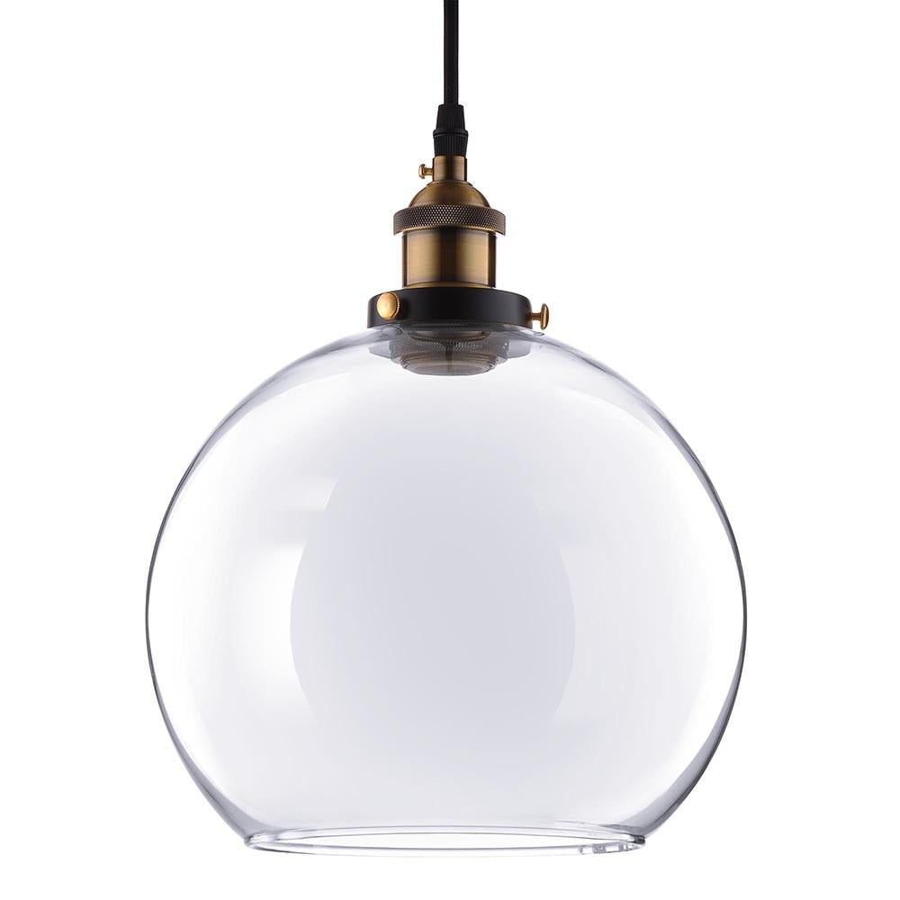 Yescom Pendant Light Glass Globe Shade 9 4/5 in Vintage Classic Clear Image