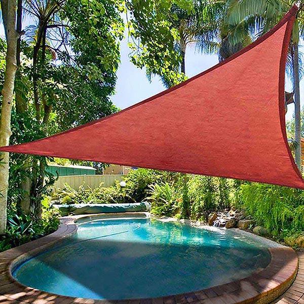 Yescom Patio Triangle Sun Sail Shade Canopy 16ft Color Optional, Dark Red Image