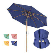9ft. patio umbrella LAGarden 9ft Patio Wood Market Umbrella Acrylic Fabric Tilt