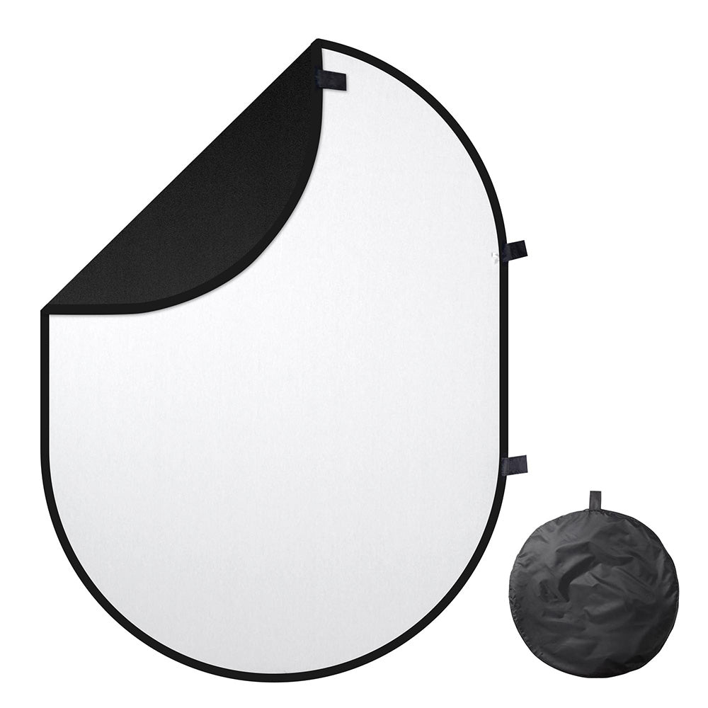 Yescom White-Black Chromakey Collapsible Reversible Background, 5'x6.5'