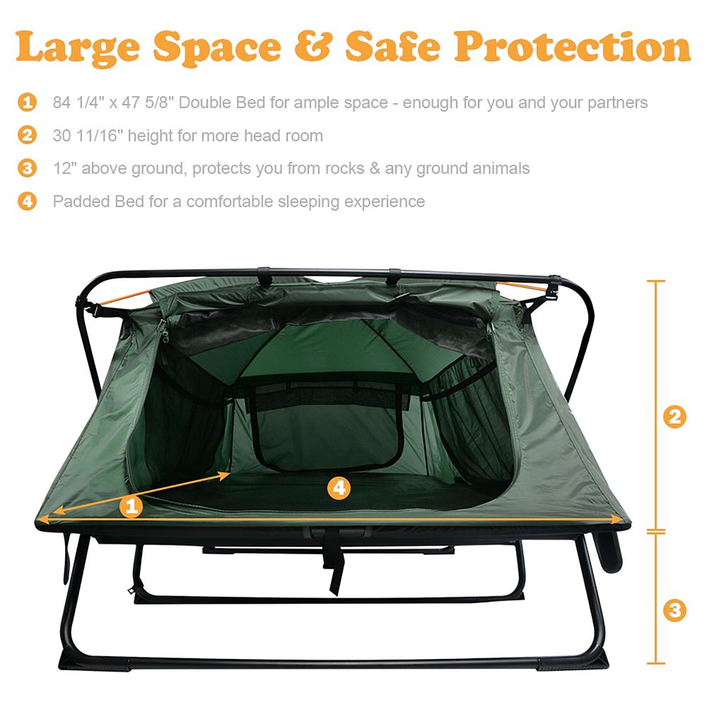 Yescom 2 Person Cot Tent Camp Bed Tent Folding Rain Fly
