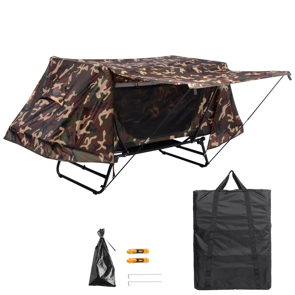 Yescom Tent Cot Camp Bed Tent Folding Off Ground Rain Fly Camouflage