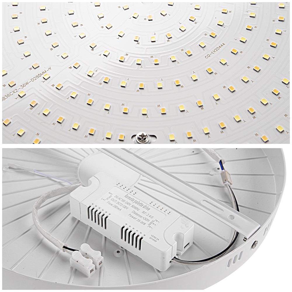 Yescom Kitchen Ceiling Light Round Dimmable Flush Mount w/ Remote 36W