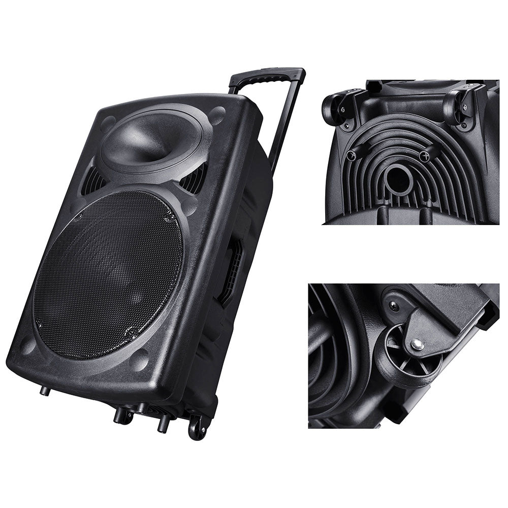 Yescom 15" Portable Active PA Speaker w/ Microphone & Remote