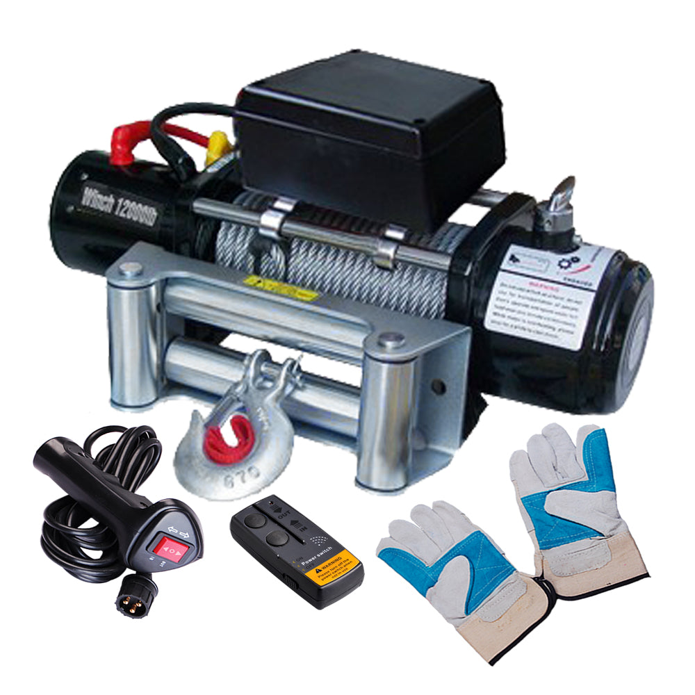 Yescom Electric Winch Industrial Remote Control 12000 12v