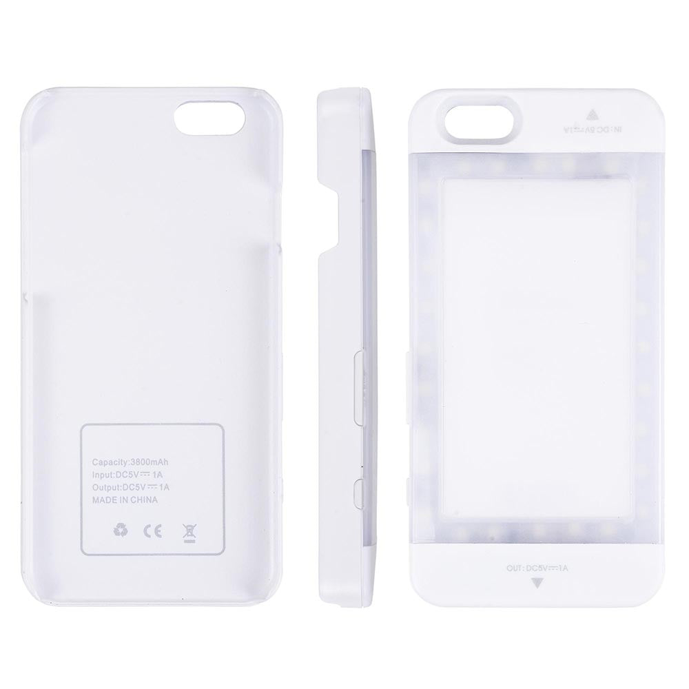 Yescom iPhone 6/6s Battery Extender Case w/ LED & Charger White