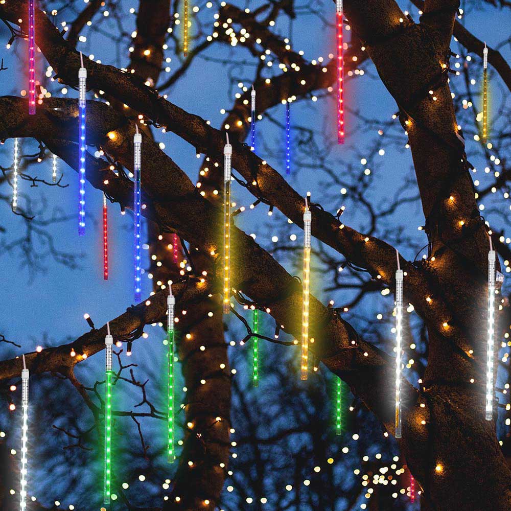 Yescom Christmas Lights Meteor Shower Lights RGB 10Tubes 12"
