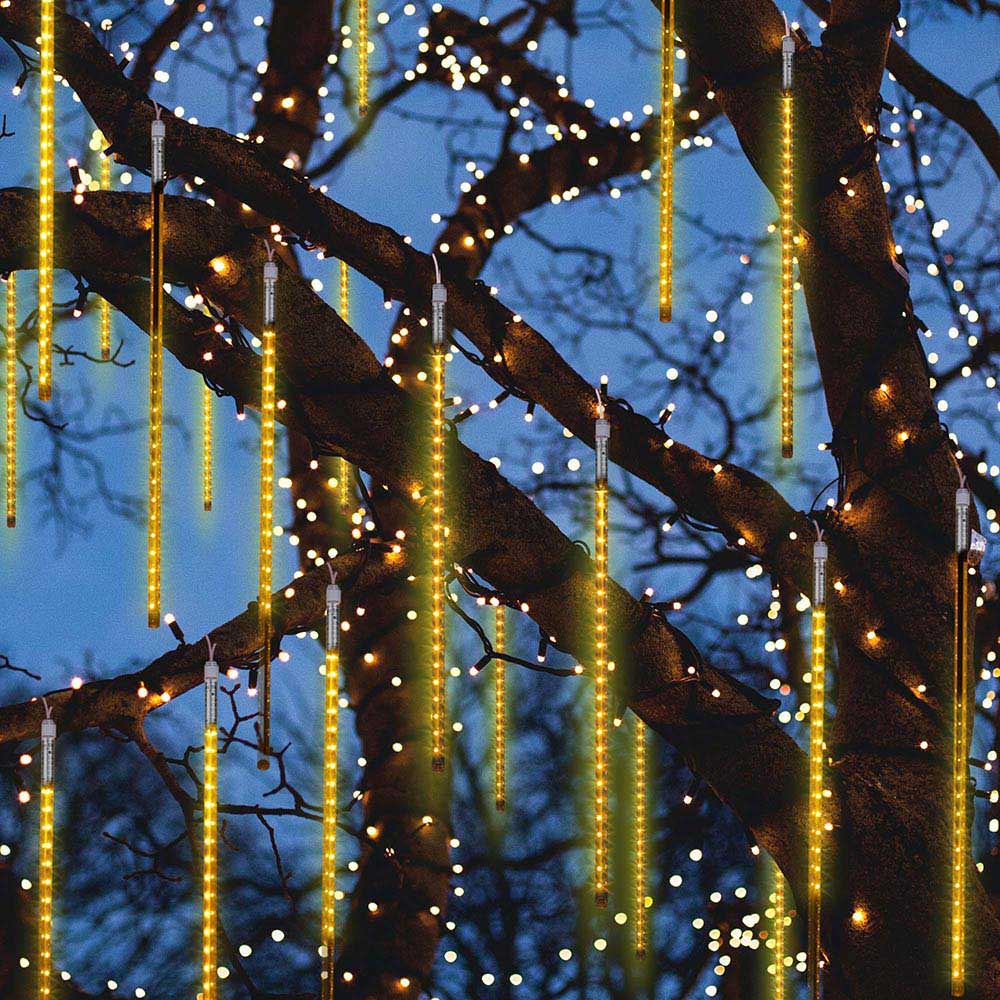 Yescom Christmas Lights Meteor Shower Lights Warm White 10Tubes 19"