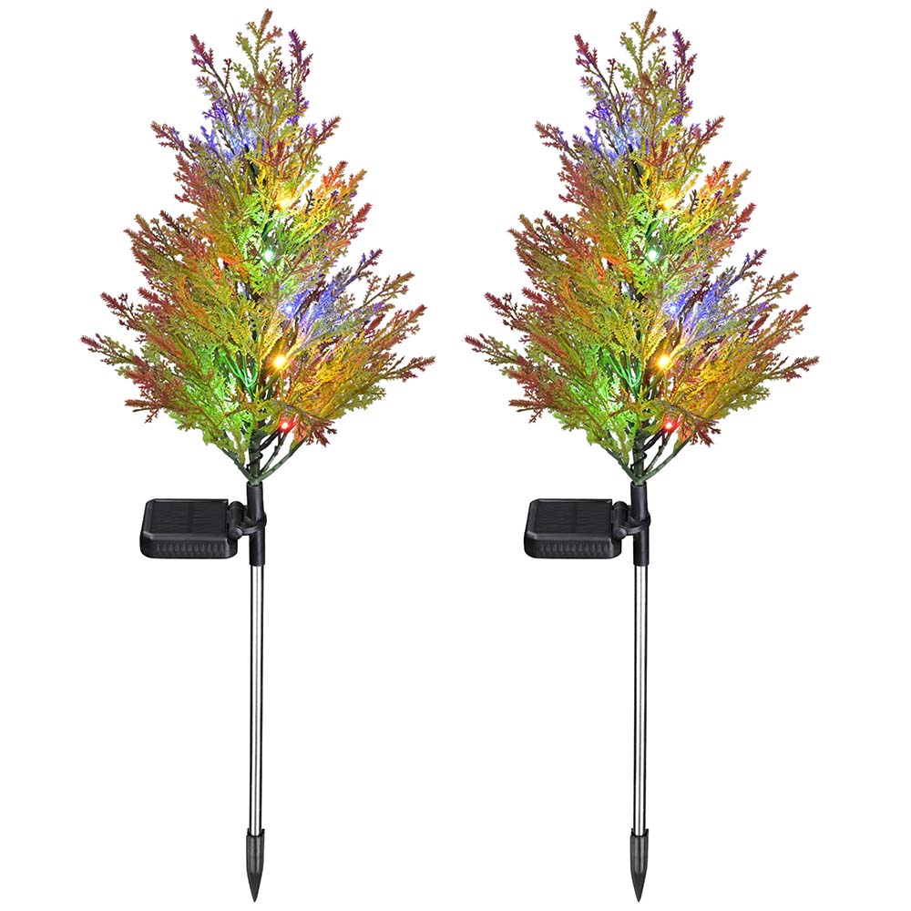Yescom Solar Garden Light Multi Color Christmas Tree with Stakes 2 Pack
