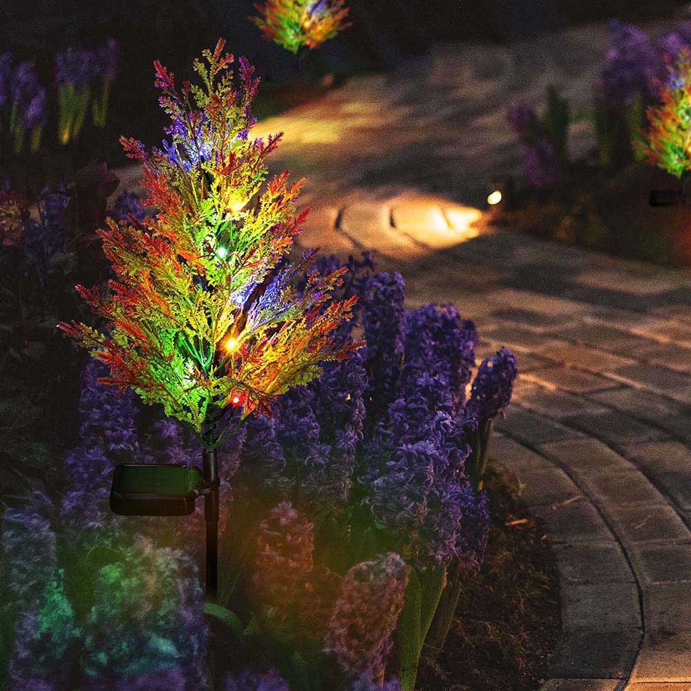 Yescom Solar Garden Light Multi Color Christmas Tree with Stakes 2 Pack