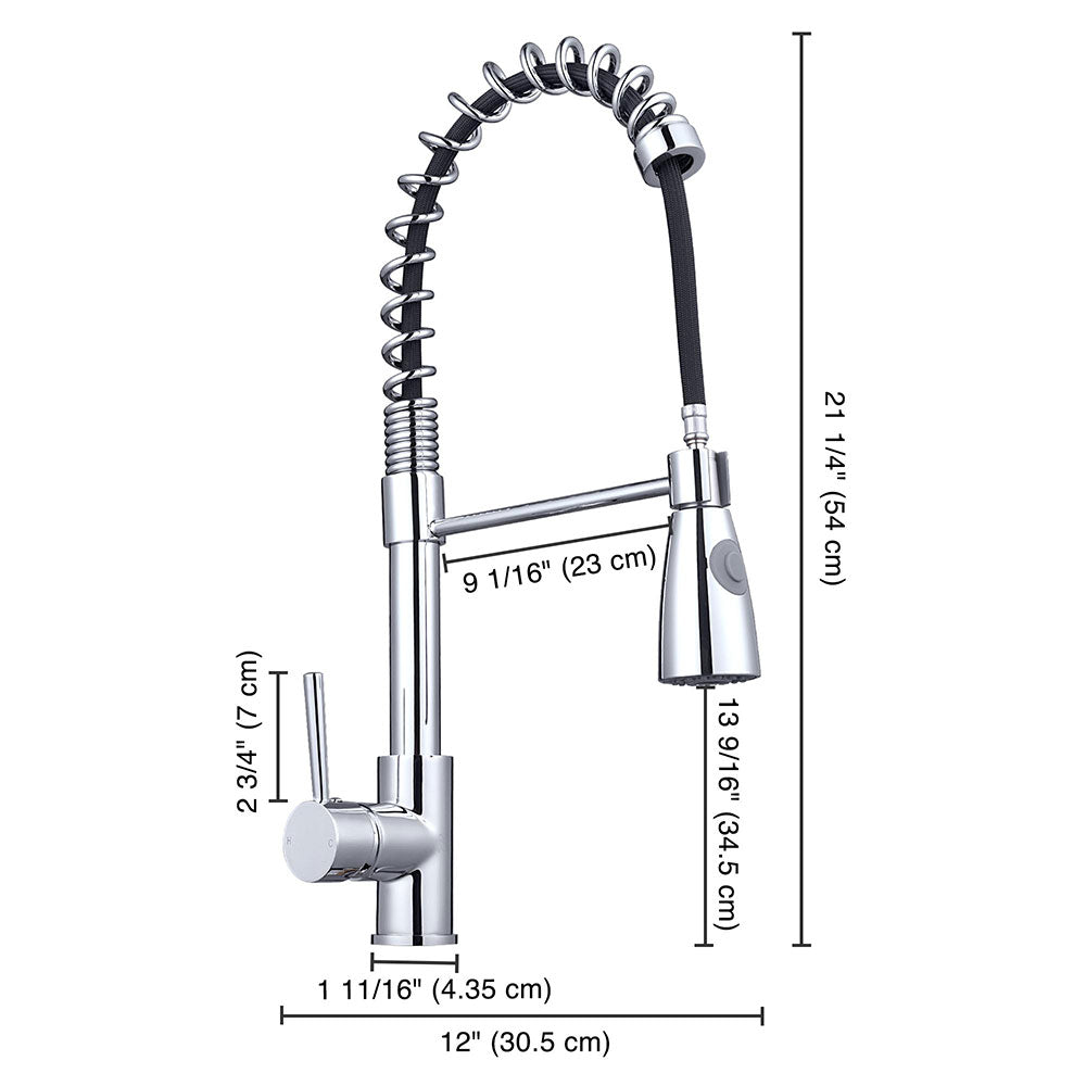 Aquaterior Pull-down Kitchen Sink Faucet 1-Handle Stainless Steel